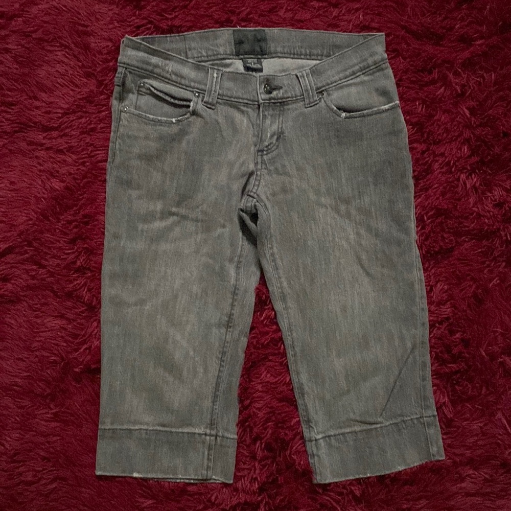 Grey silvery capris jeans